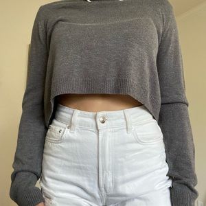 GNW , size M/11 , grey-white wash cotton crop top